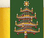 Bild von einem Weihnachtsbaum aus Bierflaschen