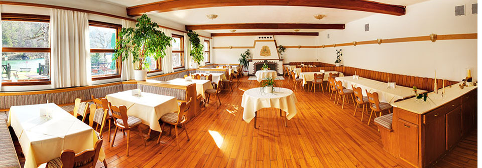 Panoramaaufnahme vom Restaurant Alatsee