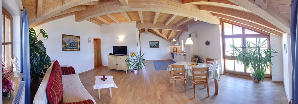 Panoramaaufnahme einer Ferienwohnung