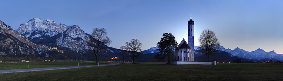 Panoramaaufnahme von der Kirche St. Coloman