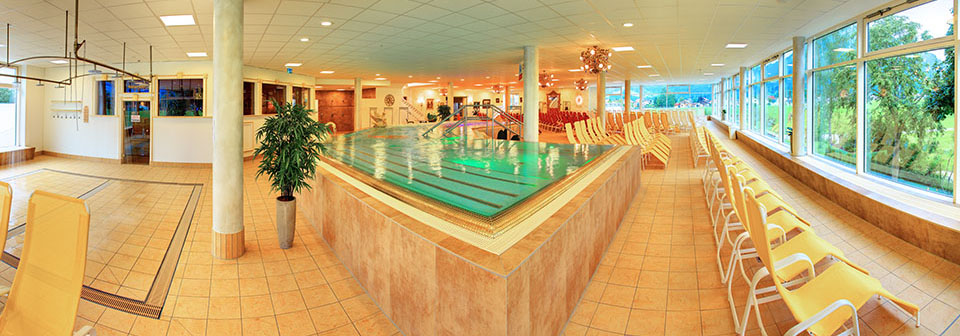 Panoramaaufnahme von der Therme in Schwangau