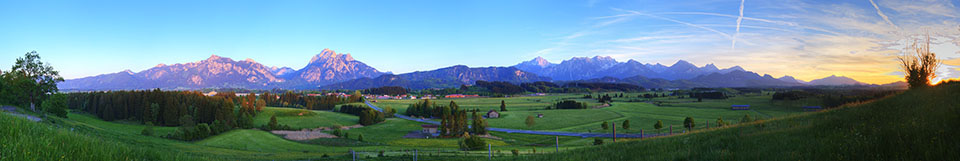 Panoramaaufnahme von Eschach im Allgaeu