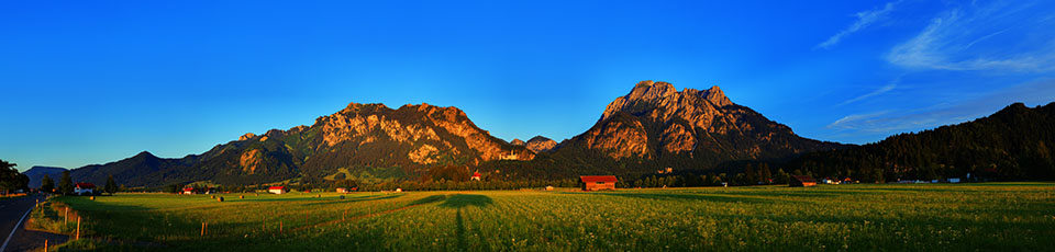 Panoramaaufnahme von Horn/Schwangau im Allgaeu